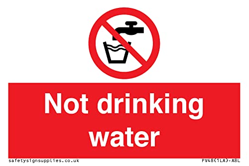 Schild mit Aufschrift"Not drinking water", 75 x 50 mm, A8L von Viking Signs