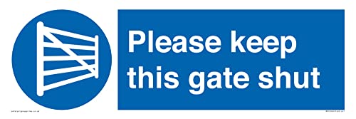 Schild mit Aufschrift "Please keep this gate close", 450 x 150 mm, L41 von Viking Signs