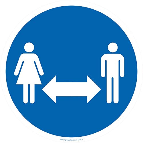 Social Distancing Schild mit 2 m oder Distanznummer von Viking Signs