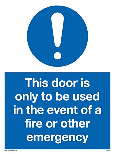 Viking Schilder MA5724-A5P-V Schild "This Door Is Only To Be Used In The Event Of A Fire Or Other Emergency", Vinyl, 200 mm H x 150 mm B Viking Schilder MA5724-A5P-V Schild "This Door Is Only To Be Used In The Event Of A Fire Or Other Emergency", Vinyl, 200 mm H x 150 mm B von Viking Signs
