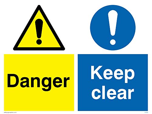 Viking Schilder ca606-a3l-3 m "Danger Keep Clear Schild, 3 mm, Kunststoff, starr, 400 mm H x 300 mm W von Viking Signs