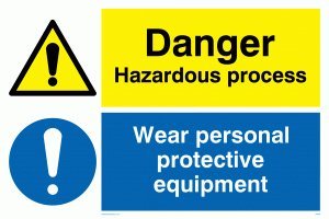 Viking Schilder cn652-a3l-v "Gefahr Gefährliche Verfahren, tragen Personal Protective Equipment" Zeichen, Vinyl/Aufkleber, 400 mm H x 300 mm W von Viking Signs