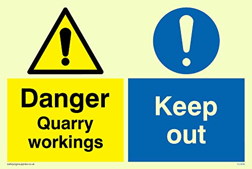 Viking Schilder cu608-a6l-pv "Gefahr Quarry Funktionsweise, Schild" Keep Out, Foto Leuchtziffern Vinyl Aufkleber, 150 Mm H x 100 mm W von Viking Signs