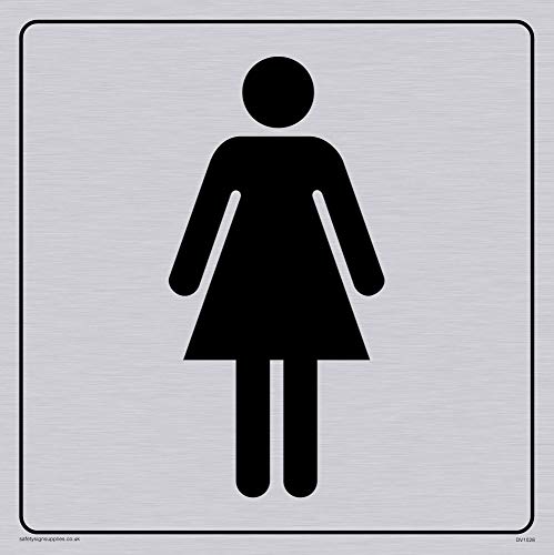 Viking Schilder dv1028-s15-sv weiblich WC-Symbol – WC-Türschild, positiven schwarz Text mit Bordüre, Vinyl silber Aufkleber, 150 Mm H x 150 mm W Viking Schilder dv1028-s15-sv weiblich WC-Symbol – WC-Türschild, positiven schwarz Text mit Bordüre, Vinyl silber Aufkleber, 150 Mm H x 150 mm W von Viking Signs