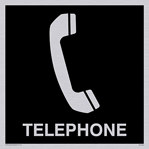 Viking Schilder dv1043-s15-sv "Telefon" Sign, Negativ Schwarz Text, Vinyl silber Aufkleber, 150 Mm H x 150 mm W Viking Schilder dv1043-s15-sv "Telefon" Sign, Negativ Schwarz Text, Vinyl silber Aufkleber, 150 Mm H x 150 mm W von Viking Signs