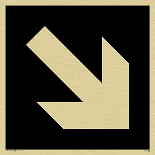 Viking Schilder dv1053-s15-g Diagonal Pfeil nur Zeichen, negative schwarz Text, Kunststoff halbstarr Gold, 150 mm H x 150 mm W Viking Schilder dv1053-s15-g Diagonal Pfeil nur Zeichen, negative schwarz Text, Kunststoff halbstarr Gold, 150 mm H x 150 mm W von Viking Signs
