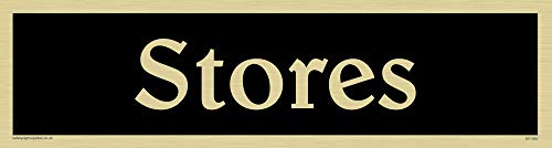 Viking Schilder dv1055-l26-gv "Speichert" Türschild, negative schwarz Text, Vinyl gold Aufkleber, 225 mm H x 60 mm w von Viking Signs