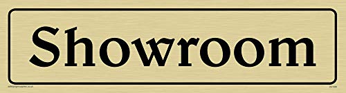 Viking Schilder dv1081-l26-g "Showroom" Sign, Positive Schwarz Text mit Bordüre, Kunststoff halbstarr Gold, 225 mm H x 60 mm w Viking Schilder dv1081-l26-g "Showroom" Sign, Positive Schwarz Text mit Bordüre, Kunststoff halbstarr Gold, 225 mm H x 60 mm w von Viking Signs