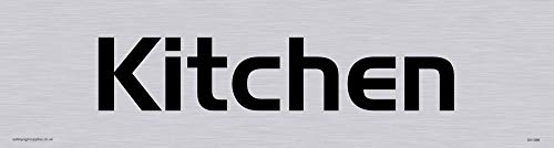 Viking Schilder dv1098-l26-sv "Küche" Türschild, Händel Gothic Schriftart, Vinyl silber Aufkleber, 225 mm H x 60 mm w Viking Schilder dv1098-l26-sv "Küche" Türschild, Händel Gothic Schriftart, Vinyl silber Aufkleber, 225 mm H x 60 mm w von Viking Signs