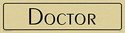 Viking Schilder dv1115-l26-gv "Doctor" Türschild, peignot Licht Schriftart, Vinyl gold Aufkleber, 225 mm H x 60 mm w von Viking Signs