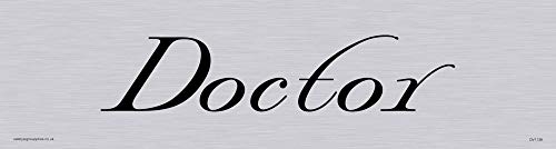 Viking Schilder dv1139-l26-sv "Doctor" Türschild, Herr, Swish Schriftart, Vinyl silber Aufkleber, 225 mm H x 60 mm w Viking Schilder dv1139-l26-sv "Doctor" Türschild, Herr, Swish Schriftart, Vinyl silber Aufkleber, 225 mm H x 60 mm w von Viking Signs