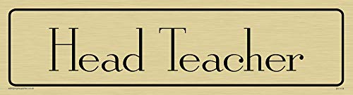Viking Schilder dv1174-l26-g "Head Teacher" Türschild, Antiken römischen Schriftart, Kunststoff halbstarr Gold, 225 mm H x 60 mm w von Viking Signs