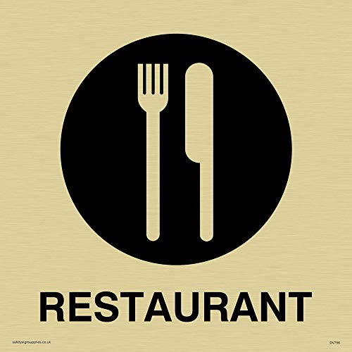 Viking Schilder dv756-s15-gv "Restaurant"-Zeichen, positiven schwarz Text, Vinyl gold Aufkleber, 150 Mm H x 150 mm W Viking Schilder dv756-s15-gv "Restaurant"-Zeichen, positiven schwarz Text, Vinyl gold Aufkleber, 150 Mm H x 150 mm W von Viking Signs