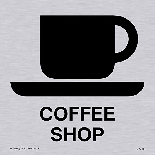 Viking Schilder dv758-s85-sv "Coffee Shop Sign, Positive Schwarz Text, Vinyl silber Aufkleber, 85 mm H x 85 mm w Viking Schilder dv758-s85-sv "Coffee Shop Sign, Positive Schwarz Text, Vinyl silber Aufkleber, 85 mm H x 85 mm w von Viking Signs