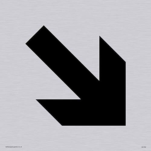 Viking Schilder dv760-s15-sv Diagonal Pfeil nur Zeichen, positiven schwarz Text, Vinyl silber Aufkleber, 150 Mm H x 150 mm W Viking Schilder dv760-s15-sv Diagonal Pfeil nur Zeichen, positiven schwarz Text, Vinyl silber Aufkleber, 150 Mm H x 150 mm W von Viking Signs