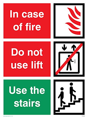 Viking Schilder fv1350-a5p-v "in Case of Fire; nicht verwenden Lift, benutzen Sie die Treppen" Zeichen, Vinyl, 200 mm H x 150 mm W von Viking Signs