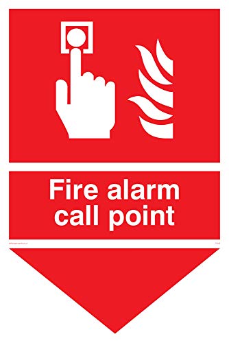 Viking Schilder fv342-a4p-3d "FIRE ALARM Call Point" Zeichen, Alarm-Taste und Flammen mit Pfeil, 3 mm Kunststoff starr doppelseitig, 200 mm H x 300 mm W von Viking Signs