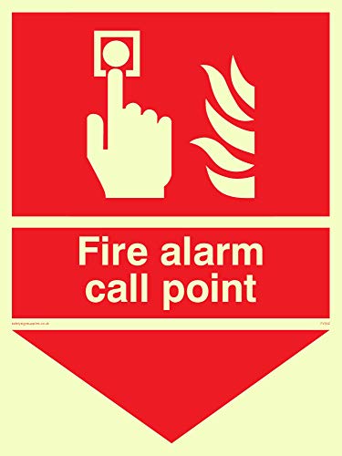 Viking Schilder fv342-a5p-pv "FIRE ALARM Call Point" Zeichen, Alarm-Taste und Flammen mit Pfeil, Photo Leuchtziffern Vinyl Aufkleber, 150 Mm H x 200 mm W von Viking Signs