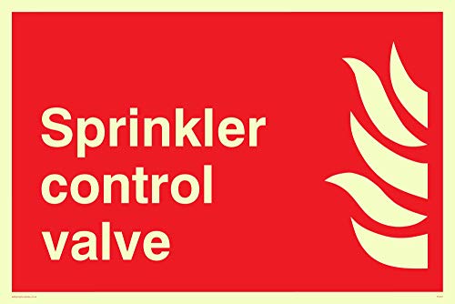 Viking Schilder fv357-a4l-pv "Sprinkler Control Valve" Zeichen, Foto Leuchtziffern Vinyl Aufkleber, 300 mm H x 200 mm W von Viking Signs