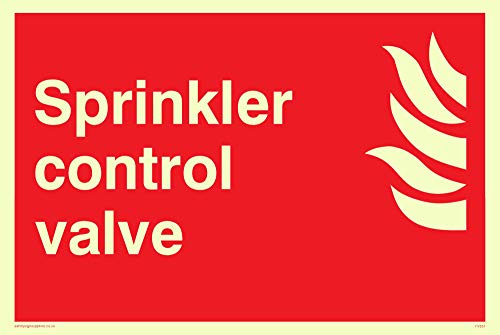 Viking Schilder fv357-a6l-pv "Sprinkler Control Valve" Zeichen, Foto Leuchtziffern Vinyl Aufkleber, 150 Mm H x 100 mm W von Viking Signs