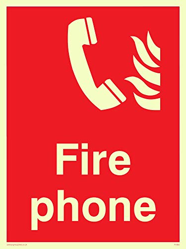 Viking Schilder fv363-a5p-pv "FIRE PHONE Fire Sicherheit Zeichen, nachleuchtend Vinyl Aufkleber, 150 Mm H x 200 mm W von Viking Signs