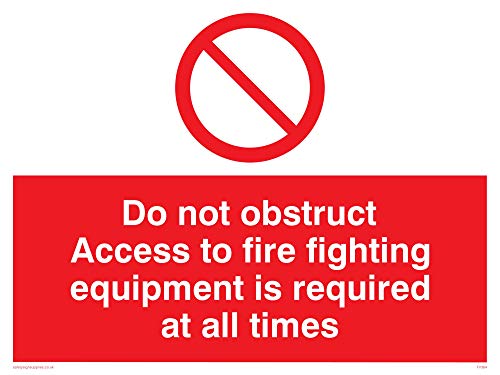 Viking Schilder fv364-a3l-ac "Do nicht behindern Zugang zu Fire Fighting Equipment ist erforderlich jederzeit" Zeichen, 3 mm Aluminiumverbundplatte, 400 mm H x 300 mm W von Viking Signs