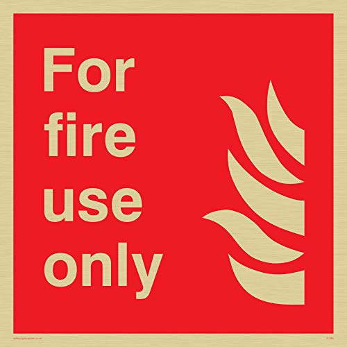 Viking Schilder fv365-s40-gv "Nur für Fire Gebrauch, Zeichen, Vinyl gold Aufkleber, 400 mm H x 400 mm W von Viking Signs