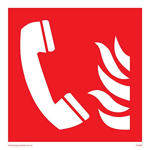 Viking Schilder fv649-s10–3 m Fire Phone Symbol Zeichen, Kunststoff, 3 mm starr, 100 mm H x 100 mm W von Viking Signs