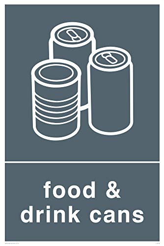 Viking Schilder ij1419-a4p-3 m recycling-food und Drink Dosen Zeichen, 3 mm Kunststoff starr, 300 mm H x 200 mm W von Viking Signs