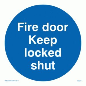 Viking Schilder ma212-s15-v "FIRE DOOR KEEP LOCKED Shut" Zeichen, Vinyl, 150 mm x 150 mm von Viking Signs