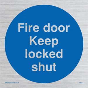 Viking Schilder ma212-s85-sv "FIRE DOOR KEEP LOCKED Shut" Sign, silber Vinyl, 85 mm x 85 mm von Viking Signs