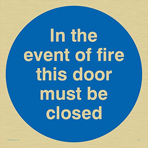 Viking Schilder ma214-s40-gv "Im Falle von Fire diese Tür muss geschlossen" Zeichen, Gold Vinyl, 400 mm x 400 mm von Viking Signs