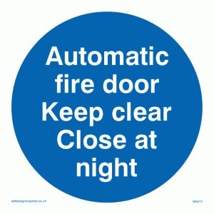 Viking Schilder ma217-s15-v "Automatische Fire Door Keep Clear Close At Night" Zeichen, Vinyl, 150 mm x 150 mm Viking Schilder ma217-s15-v "Automatische Fire Door Keep Clear Close At Night" Zeichen, Vinyl, 150 mm x 150 mm von Viking Signs