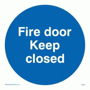 Viking Schilder ma231-s40-v "FIRE DOOR KEEP geschlossen Zeichen, Vinyl, 400 mm H x 400 mm W von Viking Signs