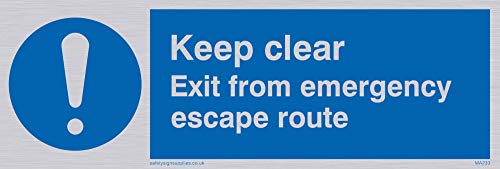 Viking Schilder ma233-l15-sv "Keep Clear Exit von Notausstieg Route" Sign, silber Vinyl, 50 mm H x 150 mm W Viking Schilder ma233-l15-sv "Keep Clear Exit von Notausstieg Route" Sign, silber Vinyl, 50 mm H x 150 mm W von Viking Signs