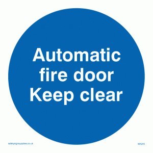 Viking Schilder ma245-s10-v "Automatische Fire Door Keep Clear Schild, Vinyl, 100 mm H x 100 mm W Viking Schilder ma245-s10-v "Automatische Fire Door Keep Clear Schild, Vinyl, 100 mm H x 100 mm W von Viking Signs