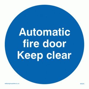 Viking Schilder ma245-s10-v "Automatische Fire Door Keep Clear Schild, Vinyl, 100 mm H x 100 mm W von Viking Signs