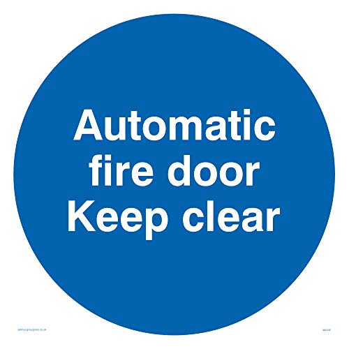 Viking Schilder ma245-s20–1 m "Automatik" FIRE DOOR KEEP CLEAR Schild, 1 mm Kunststoff halbstarr, 200 mm H x 200 mm W von Viking Signs