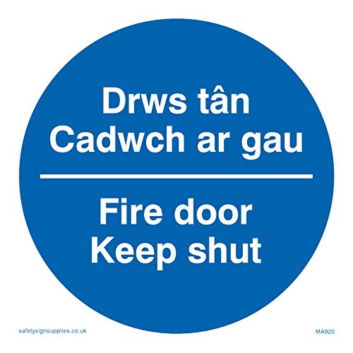 Viking Schilder ma920-s85-v "untereinander Tan, Platte cadwch AR Gau/Fire Door Keep Shut" Zeichen, Vinyl, 85 mm H x 85 mm w von Viking Signs