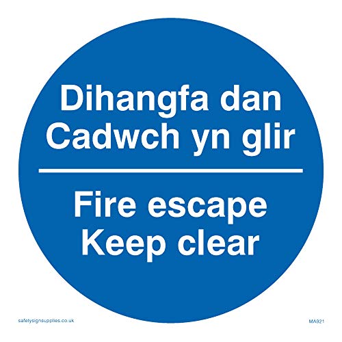 Viking Schilder ma921-s10-v "dihangfa Dan cadwch YN glir/Fire Escape Keep Clear" Zeichen, Vinyl, 100 mm H x 100 mm W Viking Schilder ma921-s10-v "dihangfa Dan cadwch YN glir/Fire Escape Keep Clear" Zeichen, Vinyl, 100 mm H x 100 mm W von Viking Signs