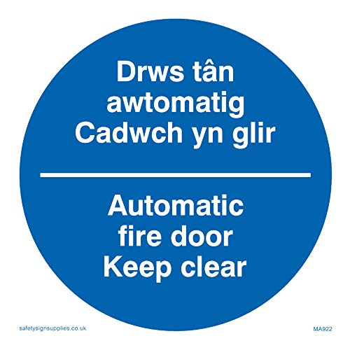 Viking Schilder ma922-s85-v "untereinander Tan, Platte automatig cadwch YN glir/automatisch Fire Door Keep Clear" Zeichen, Vinyl, 85 mm H x 85 mm w von Viking Signs