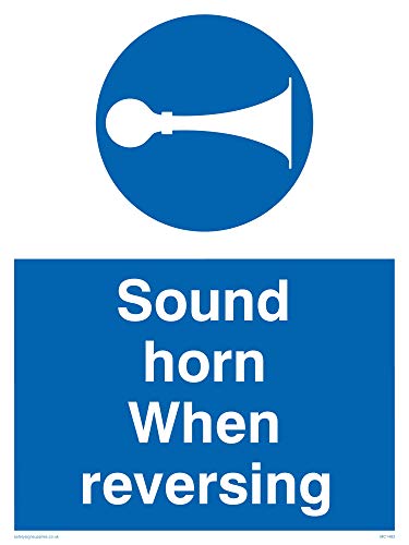 Viking Schilder mc1483-a3p-v "Sound Horn beim Rückwärtsfahren" Zeichen, Vinyl, 400 mm H x 300 mm W von Viking Signs