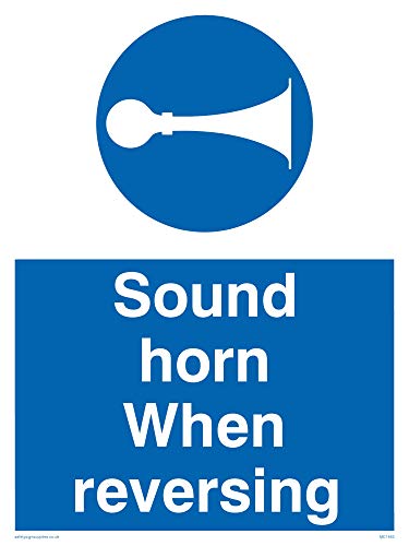 Viking Schilder mc1483-a5p-v "Sound Horn beim Rückwärtsfahren" Zeichen, Vinyl, 200 mm H x 150 mm W von Viking Signs
