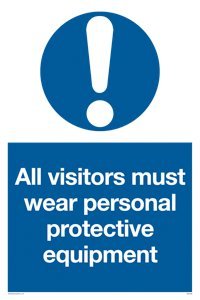 Viking Schilder mc5398-a3p-v "All Visitors Must tragen Personal Protective Equipment" Zeichen, Vinyl, 400 mm H x 300 mm W von Viking Signs