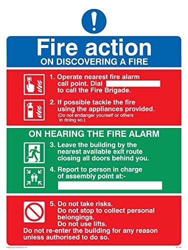 Viking Schilder mf326-a5p-v Pictorial Fire Action (hebt) Zeichen, Vinyl, 200 mm H x 150 mm W von Viking Signs