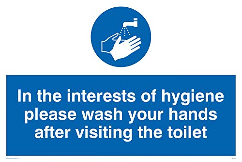 Viking Schilder mh196-a2l-v "Im Interesse der Hygiene Bitte waschen Sie Ihre Hände nach dem Besuch der Toilette" Zeichen, Vinyl, 400 mm H x 600 mm W von Viking Signs