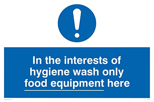 Viking Schilder mh210-a4l-v "Im Interesse der Hygiene Waschen nur Food Equipment hier" Zeichen, Vinyl, 200 mm x 300 mm von Viking Signs