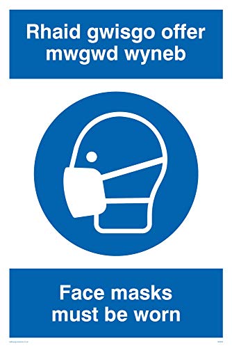 Viking Schilder mp932-a4p-v "rhaid gwisgo bieten mwgwd Wyneb/Face Masken zu tragen," Sign, Vinyl, 300 mm H x 200 mm W Viking Schilder mp932-a4p-v "rhaid gwisgo bieten mwgwd Wyneb/Face Masken zu tragen," Sign, Vinyl, 300 mm H x 200 mm W von Viking Signs