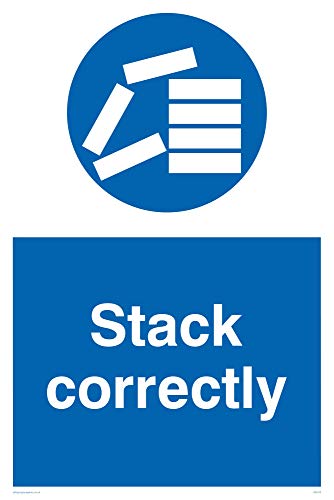 Viking Schilder mv310-a2p-ac "STACK korrekt" Schild aus Aluminium, Composite, 600 mm H x 400 mm W von Viking Signs