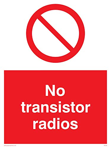 Viking Schilder pc536-a5p-v "Keine Transistor Radios" Zeichen, Vinyl, 200 mm H x 150 mm W von Viking Signs